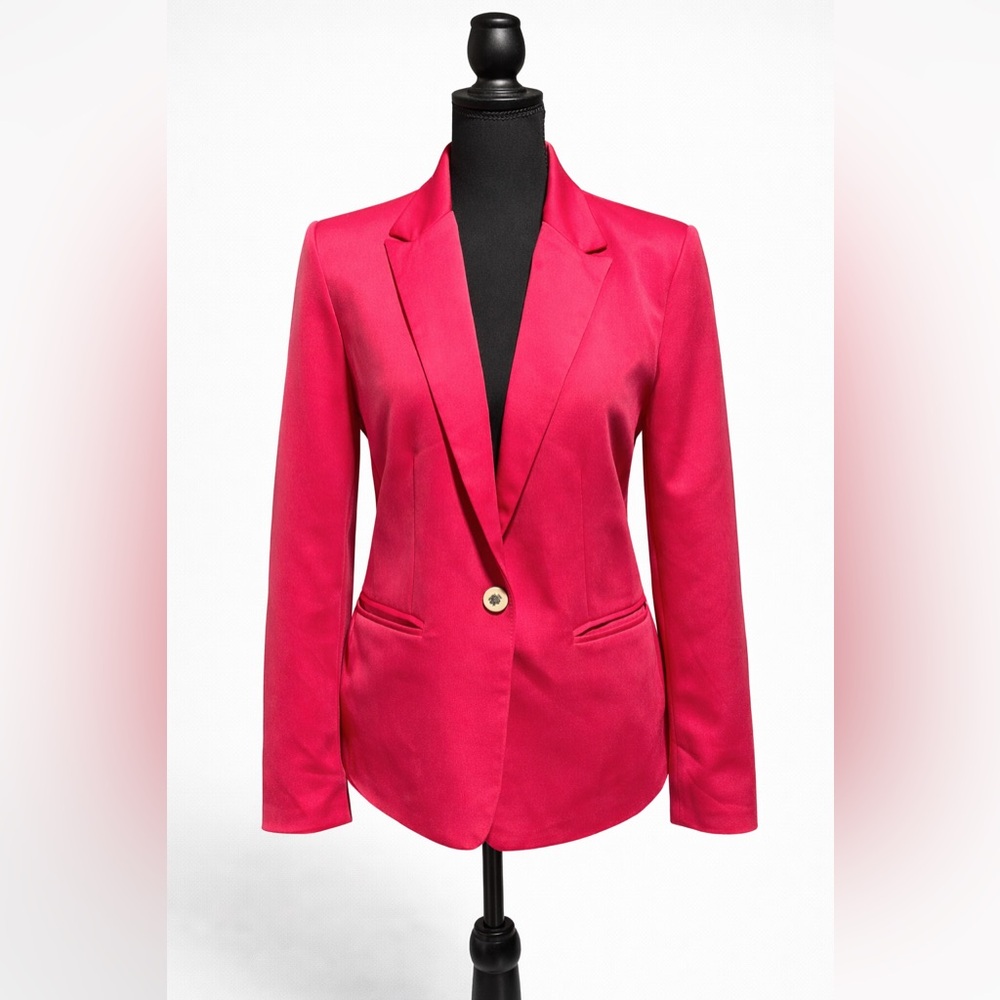 Zara Woman Fuchsia Pink Blazer Jacket Women’s Medium Single Button Career Dressy